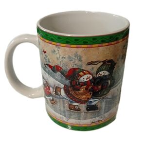 Festive Snowman Skating Mug